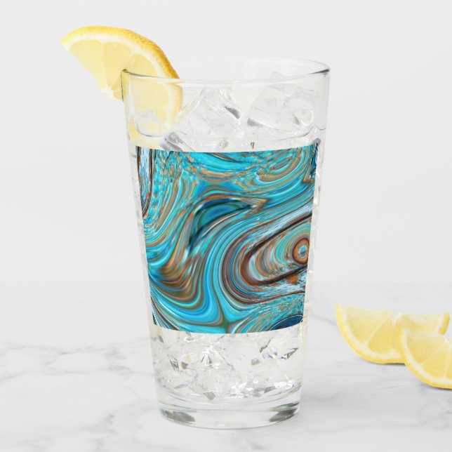 Copo De Pint turquesa azul-de-fazenda Turquesas de madeira (Gelo frontal)