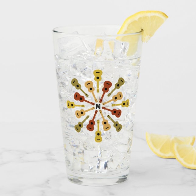 Copo De Pint Ukuleles, vidro de pintura personalizado (Gelo traseiro)