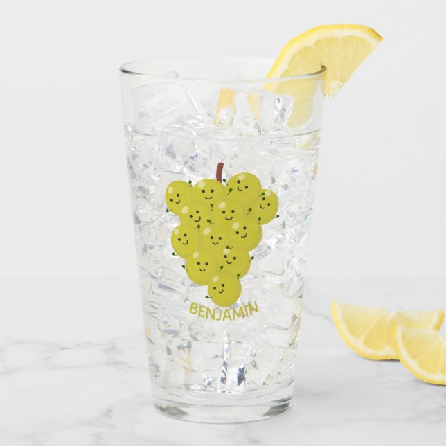 Copo De Pint Um belo cacho engraçado de desenho animado de uva (Gelo traseiro)