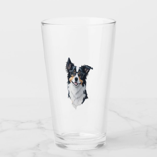 Copo De Pint Um cachorro bonito Border Collie (Frente)