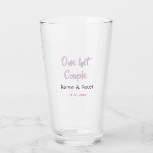 Copo De Pint Um casal quente adiciona nome pastel roxo retrô mo