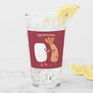 Copo De Pint Um desenho animado de amigos de camarão de arroz d