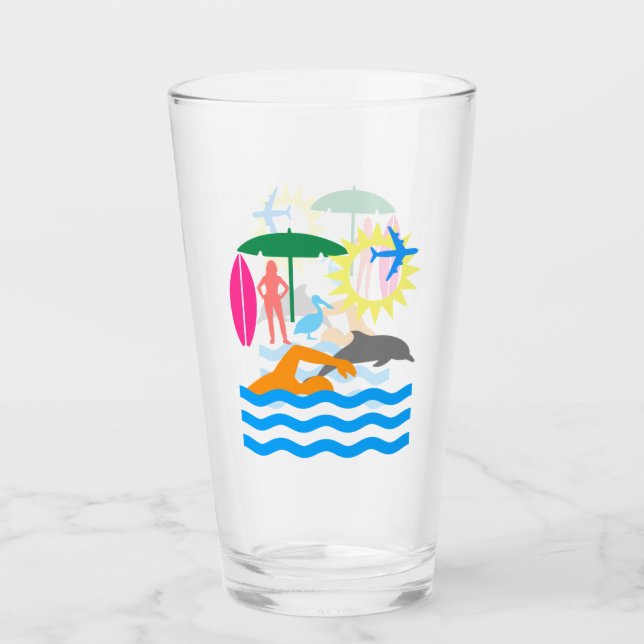 Copo De Pint Um dia na praia (Frente)