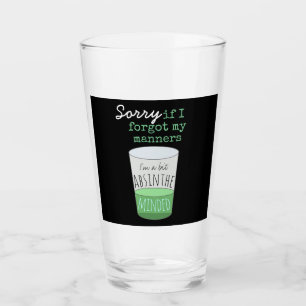 Copo De Pint Um Pouco Absinho Mente Slogan De Bebida Engraçado