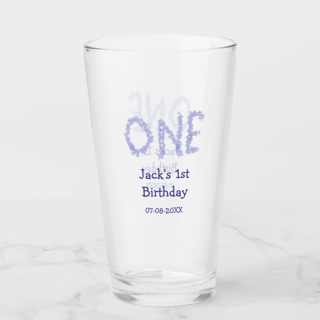 Copo De Pint Um primeiro aniversario moderno de menino brilhant (Frente)