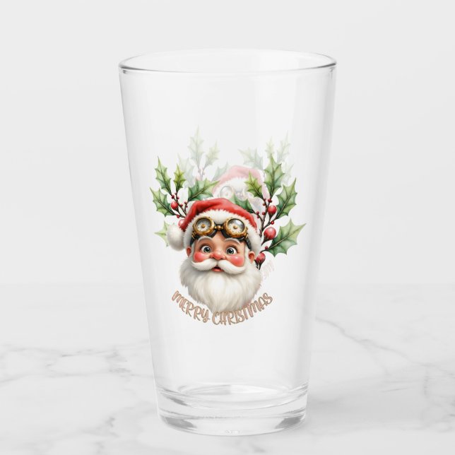 Copo De Pint Uma galinha-branca Santa Claus (Frente)