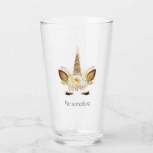 Copo De Pint Unicórnio Dourado