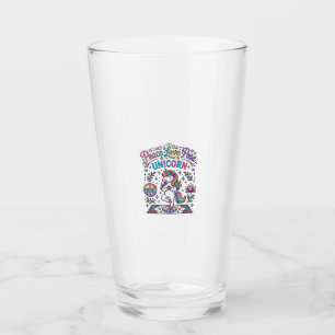 Copo De Pint Unicórnio Paz Amor Pose Unicórnio Fundo Branco S