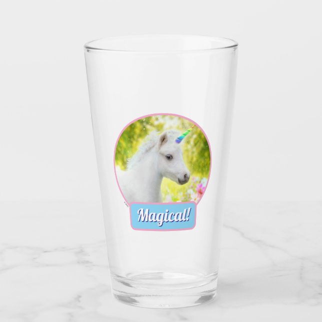 Copo De Pint Unicórnio Pônei Branco (Frente)