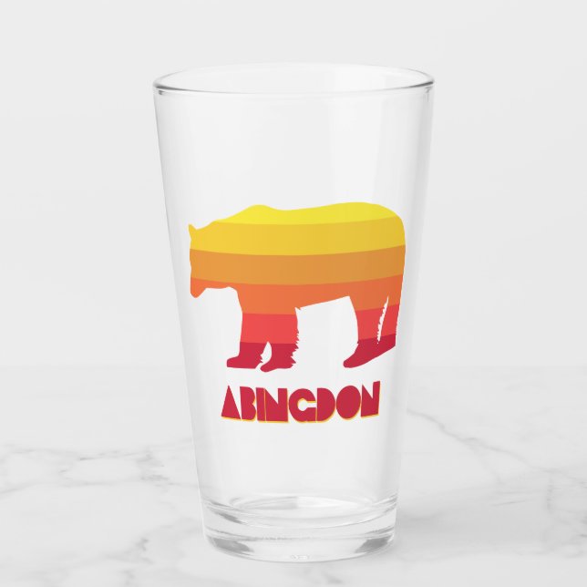 Copo De Pint Urso Arco-íris de Abingdon Virgínia (Frente)
