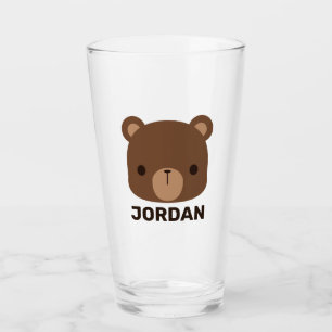 Copo De Pint Urso Castanho Bonito com Nome Personalizado