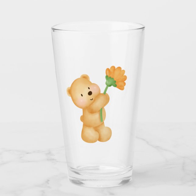 Copo De Pint urso com flor (Frente)