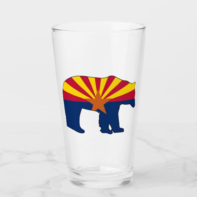 Copo De Pint Urso da Bandeira do Arizona (Frente)
