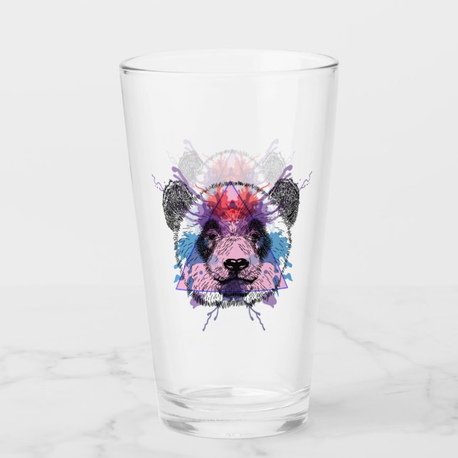 Copo De Pint Urso de panda geométrico (Frente)