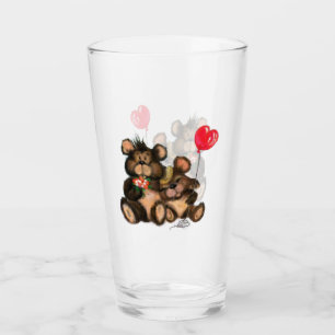 Copo De Pint Urso de Vidro de Casal Fofo