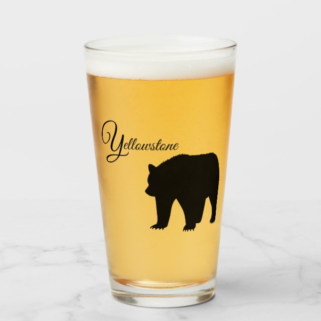 Copo De Pint Urso de Vidro-Grelha (Frente (Preenchido))