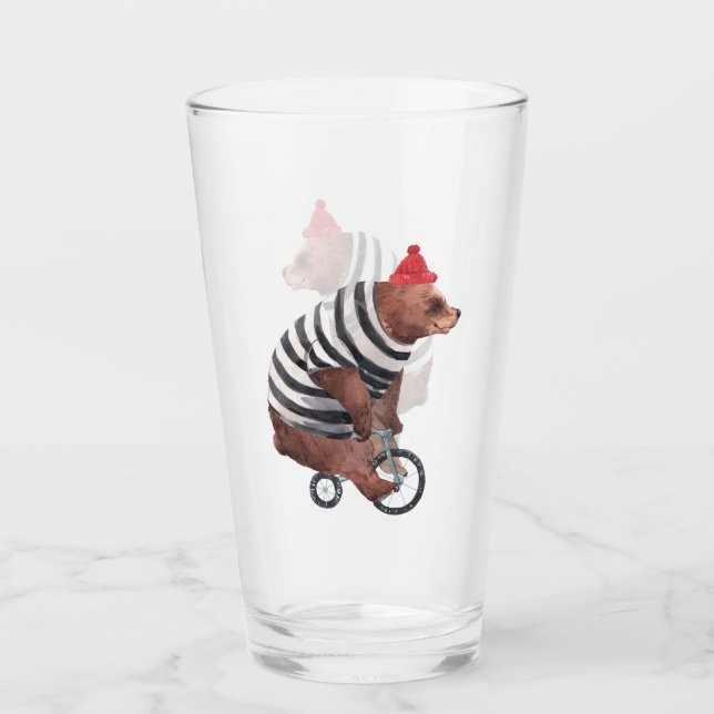 Copo De Pint Urso do divertimento da bicicleta (Frente)