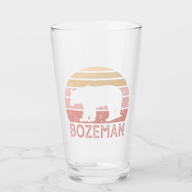 Copo De Pint Urso Retro de Bozeman Montana (Frente)