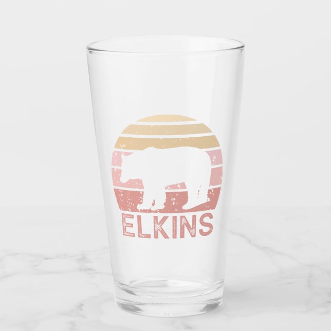 Copo De Pint Urso Retro de Elkins West Virginia (Frente)