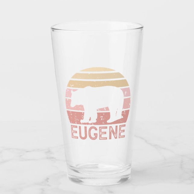 Copo De Pint Urso Retro de Eugene Oregon (Frente)