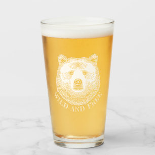Copo De Pint Urso, Selvagem E Gratuita, Ilustração Desenhada À 