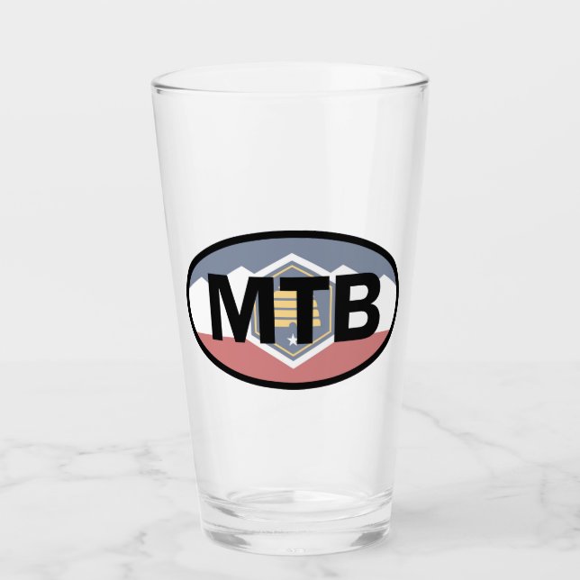 Copo De Pint Utah Flag Mountain Biking Oval (Frente)