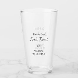 Copo De Pint Vamos brindar para casamento nome data casal simpl