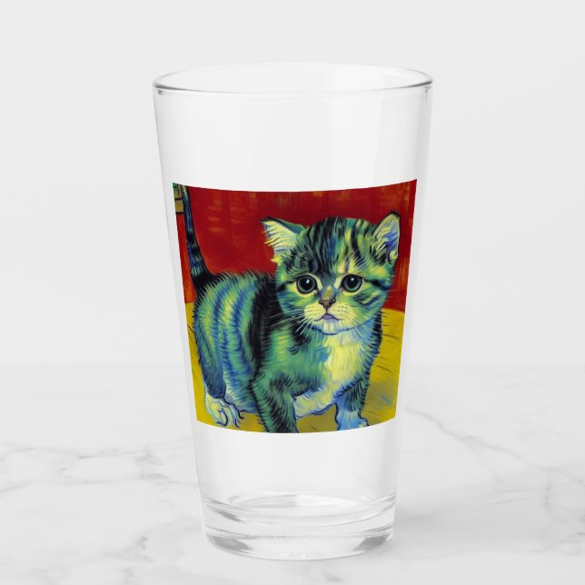 Copo De Pint Van Gogh Tabby Cat (Frente)