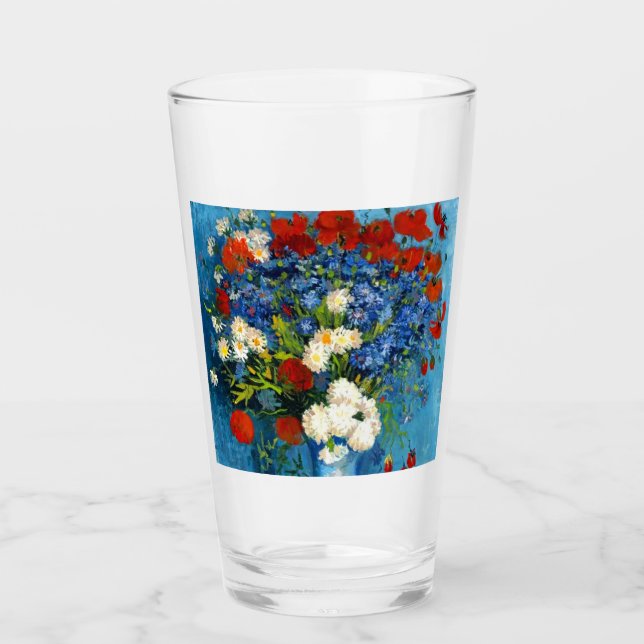 Copo De Pint Van Gogh Vase com Cornflower e Poppies (Frente)