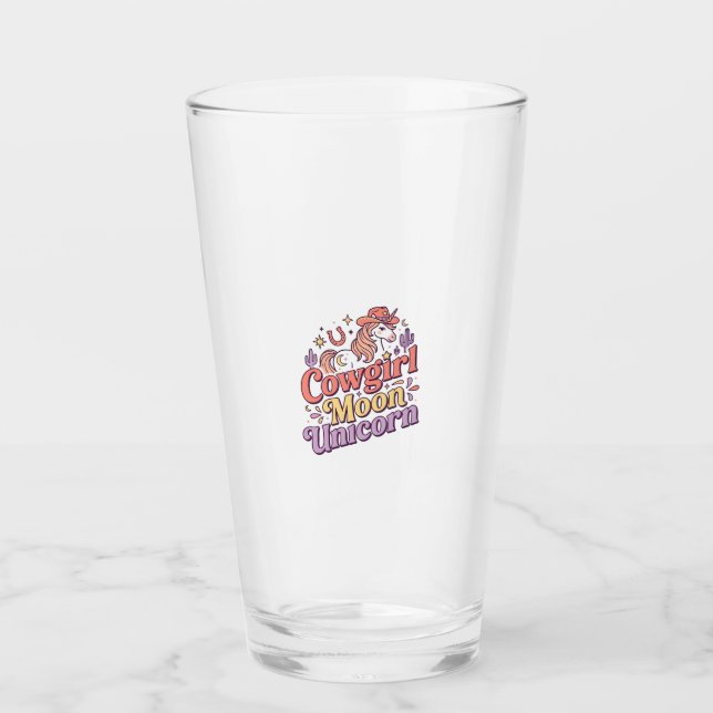 Copo De Pint Vaqueira Unicórnio Lua Unicórnio Merch Caprichoso  (Frente)