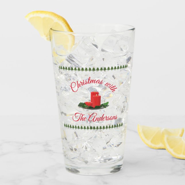 Copo De Pint Velas de Natal Personalizadas (Gelo frontal)