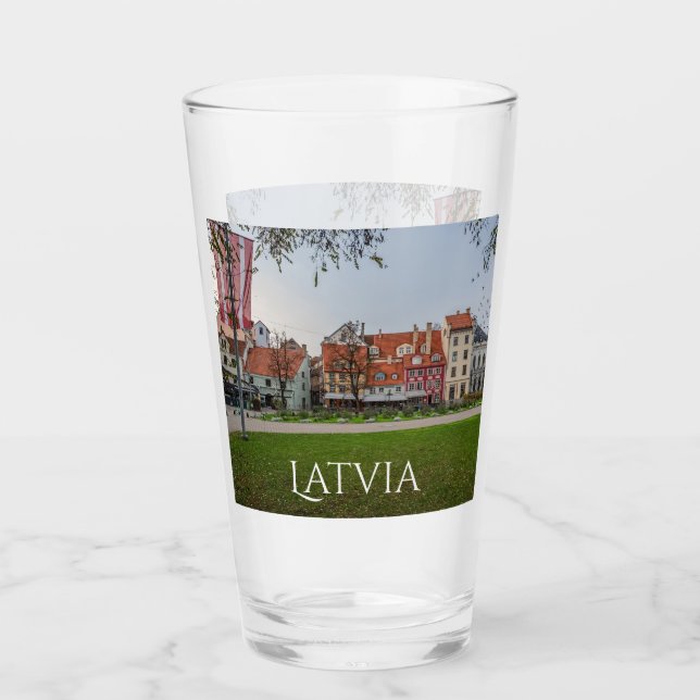 Copo De Pint Velha cidade de Riga no outono (Frente)