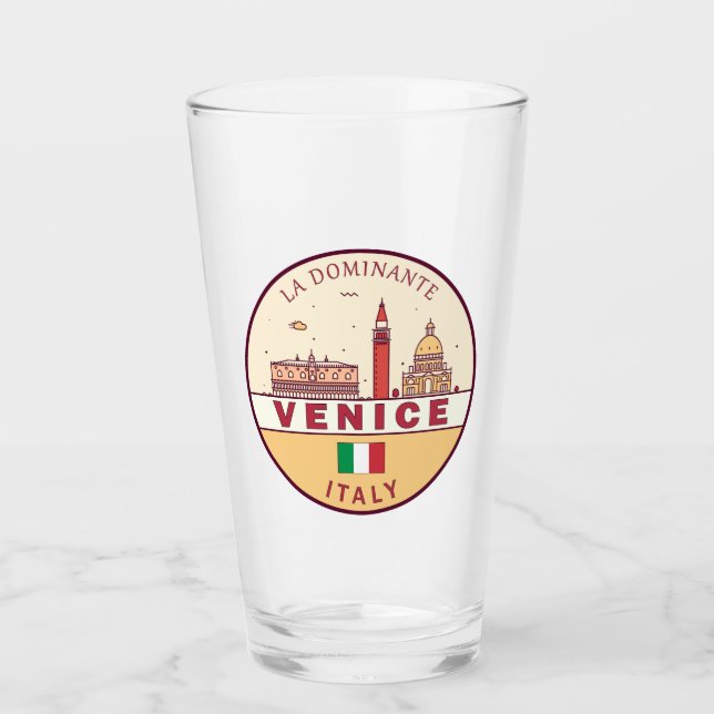 Copo De Pint Venice Itália Cidade Skyline Emblem (Frente)