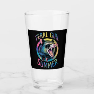 Copo De Pint Verão de Garota Feral Gambá Tie Dye Guaxinim