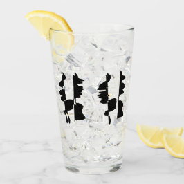 Copo De Pint Verre Haut Design Abstrait Dual Face