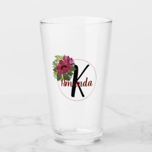 Copo De Pint Verruga Floral Monogramada