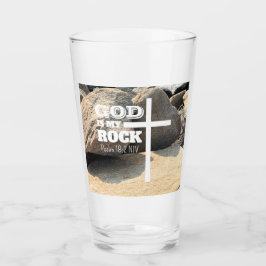 Copo De Pint Versículo Bíblico Deus é Minha Rocha Cruz Branca C
