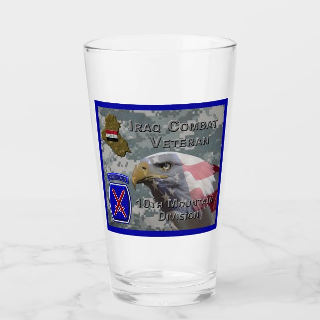 Copo De Pint Veterano de Combate do Iraque da 10ª Divisão de Mo (Frente)