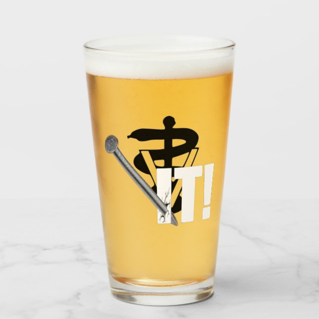 Copo De Pint Veterinária Apanhou-O! (Frente (Preenchido))
