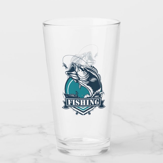 Copo De Pint Vetor de Pesca de Bass (Frente)
