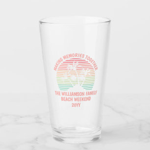 Copo De Pint Viagem Tropical de Praia Retroativa de Férias Fami