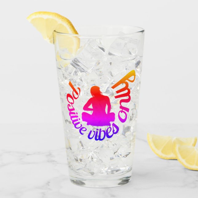 Copo De Pint Víblias Positivas Apenas Zen Yoga Meditation Lotus (Gelo frontal)