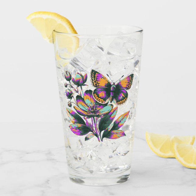 Copo De Pint Vibrantes Schmetterlingsblumenmotiv (Gelo frontal)