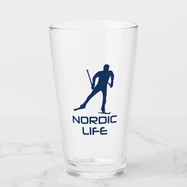 Copo De Pint Vida Nórdica de Esqui (Frente)