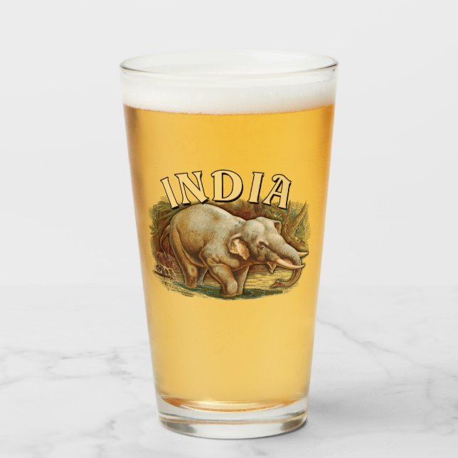 Copo De Pint Vida Selvagem Índia - Elefante Indiano (Frente (Preenchido))