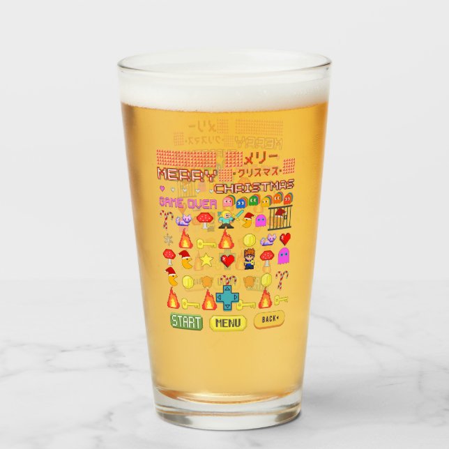 Copo De Pint Vídeo de natal de Natal de férias da Mikitiez cute (Frente (Preenchido))