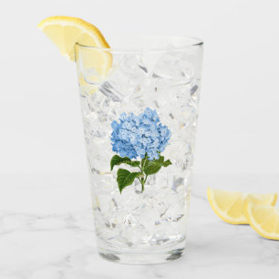 Copo De Pint Vidro azul do Hydrangea