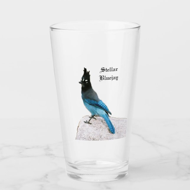 Copo De Pint vidro Azul Stellar Jay (Frente)