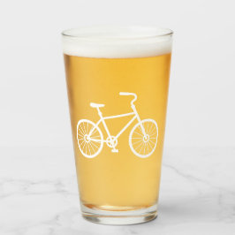 Copo De Pint Vidro Bicicleta Branco