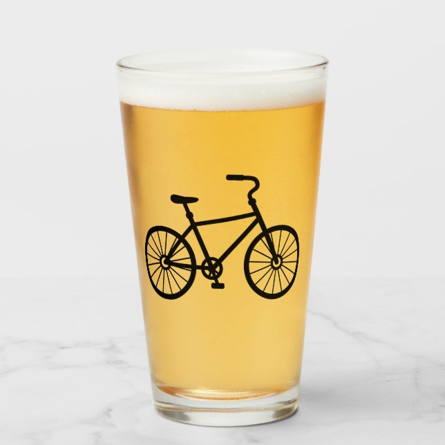 Copo De Pint Vidro Bicicleta Preto (Frente (Preenchido))